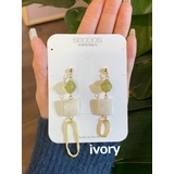 ivory | ストーン ドロップ ピアス韓国 | lattencos