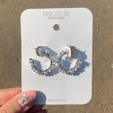 シルバー | パール サークル ピアス韓国 | lattencos