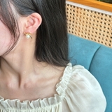 パールリボンイヤリング 韓国アクセサリー | lattencos | 詳細画像4 