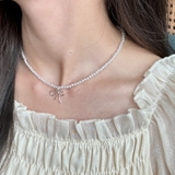 リボンパールネックレス 韓国アクセサリー | lattencos | 詳細画像3 