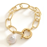 ゴールド | 【韓国発】シェルモチーフ付チェーンブレス ユニセックス 男女兼用 | LAYLA