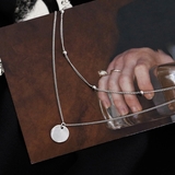 シルバー | ラウンドデザインダブルネックレス ネックレス アクセサリー | IRADOWL