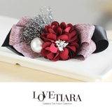 こっくりカラーのリボン×パール×お花のバレッタ | LoveTiara | 詳細画像5 