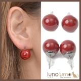 ダークレッドの14mmピアス クラシカルレッド R | lunolumo | 詳細画像1