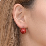 ダークレッドの14mmピアス クラシカルレッド R | lunolumo | 詳細画像5
