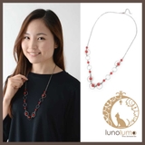 日本製 レッドボールとメタルサークルのネックレス | lunolumo | 詳細画像1 