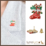 クリスマス サンタブーツのピンブローチピンブローチ ラペルピン | lunolumo | 詳細画像1 