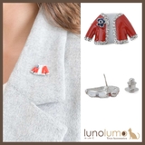 赤いジャケットのキラキラピンブローチ ラペルピン | lunolumo | 詳細画像1 