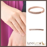 ピンクゴールドのハーフエタニティリング 指輪 N | lunolumo | 詳細画像1