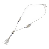 ブルーストーンとメタルタッセルのY字ネックレス N | lunolumo | 詳細画像3