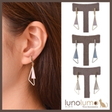 SALE サンカクデザインのマーブルカラーイヤリング | lunolumo | 詳細画像1