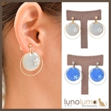 花とラメカラーのコンビイヤリング | lunolumo | 詳細画像1 