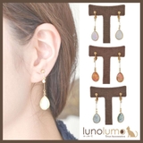 オパールカラーとメタルバーのドロップイヤリング | lunolumo | 詳細画像1 