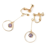 パープルカラーのサークルイヤリング | lunolumo | 詳細画像4 