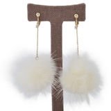 ミンクファーとロングチェーンのイヤリング | lunolumo | 詳細画像3