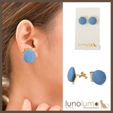 デニムとメタルのコンビイヤリング | lunolumo | 詳細画像1