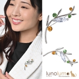 キュービックジルコニア ブローチ 葉っぱ | lunolumo | 詳細画像1 