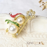 クリスマス ブローチ ゆきだるま | lunolumo | 詳細画像1 