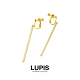 ゴールド | スクエアバーロングイヤリング【ネジバネ式】 | LUPIS