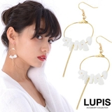 ホワイトストーンフープバーフックピアス  | LUPIS | 詳細画像1 