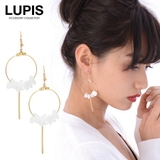 ホワイトストーンフープバーフックピアス  | LUPIS | 詳細画像2 