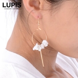 ホワイトストーンフープバーフックピアス  | LUPIS | 詳細画像3 