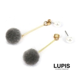 パール×ファーボールロングピアス  | LUPIS | 詳細画像7 