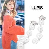 4連パールロングイヤリング【大ぶり クリップ式】 | LUPIS | 詳細画像1