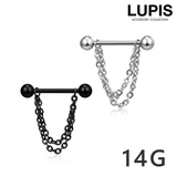 【14G】チェーンストレートバーベルボディピアス | LUPIS | 詳細画像1
