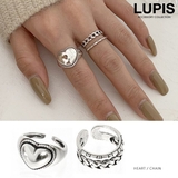 チェーン×ハートアンティークシルバーリング【いぶし加工 指輪】 | LUPIS | 詳細画像1 
