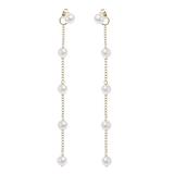 【S925ポスト】ロングパールチェーンバックキャッチピアス | LUPIS | 詳細画像3 