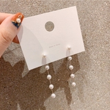 【S925ポスト】ロングパールチェーンバックキャッチピアス | LUPIS | 詳細画像4 