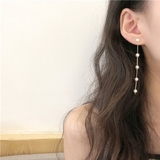 【S925ポスト】ロングパールチェーンバックキャッチピアス | LUPIS | 詳細画像7 