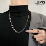 アシンメトリーメタルチェーンネックレス | LUPIS | 詳細画像1 