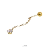 ≪20G≫一粒ストーンロングチェーンストレートバーベルボディピアス  | LUPIS | 詳細画像2 