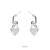 シルバー | ハートチャームプチフープピアス  | LUPIS
