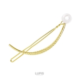 ゴールド | カーブライン一粒パールヘアバレッタ  | LUPIS