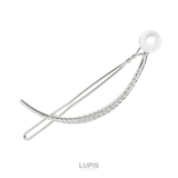 シルバー | カーブライン一粒パールヘアバレッタ  | LUPIS