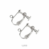 シルバー | ネジ式イヤリングパーツ平皿カン付き  | LUPIS