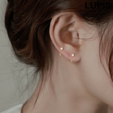 ソリティアストーンキャッチレスフープピアス | LUPIS | 詳細画像1