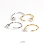 ソリティアストーンキャッチレスフープピアス | LUPIS | 詳細画像3