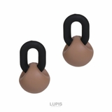 ブラウン | オーバル×ボールマットカラーピアス【S925ポスト】 | LUPIS