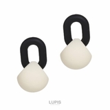アイボリー | オーバル×ボールマットカラーピアス【S925ポスト】 | LUPIS