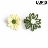 バイカラーフラワーイヤリング【クリップ式】 | LUPIS | 詳細画像1