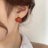 ブラウン | ぷっくりドロップフープピアス | LUPIS