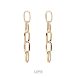 ゴールド | 5連メタルチェーンピアス【ロング】 | LUPIS