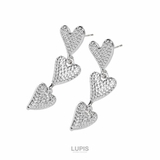 3連メタルハートピアス【S925ポスト】 | LUPIS | 詳細画像2 
