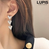 3連メタルハートイヤリング【ネジバネ式】 | LUPIS | 詳細画像1