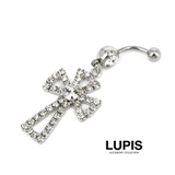 クロスパヴェ＆ジュエルバナナバーベルボディピアス へそピアス | LUPIS | 詳細画像2 