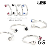 ダブルジュエルサーキュルボディピアス | LUPIS | 詳細画像1 
